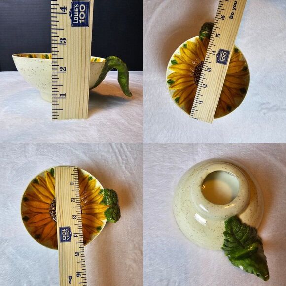 Vintage Vicky Wesley Signed Numbered Sunflower Teapot Bowl Cup Set - Picture 14 of 15